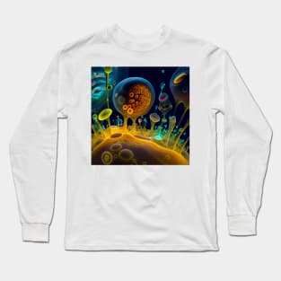 Aqua Amoebas: A Colorful Art Piece Long Sleeve T-Shirt